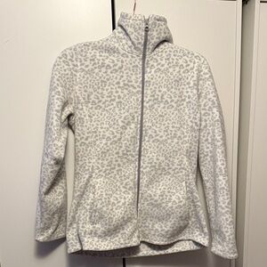 Women’s Leopard Print Fleece Jacket - Gray